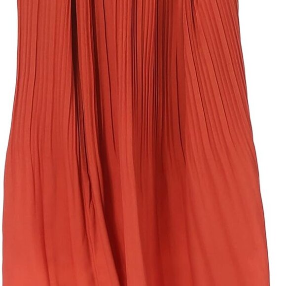 Pleated Midi Skirts for Women with Pockets, Elastic High Waisted Skirt Reg & Plu - Picture 1 of 5